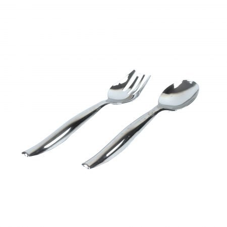 245mm Stainless Steel Look-Alike Salad Servers Pk2