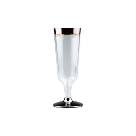 150mL Champagne Glass With Rose Gold Rim Clear Base
