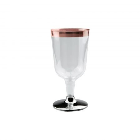 200mL Wine Glass With Rose Gold Rim Pk6
