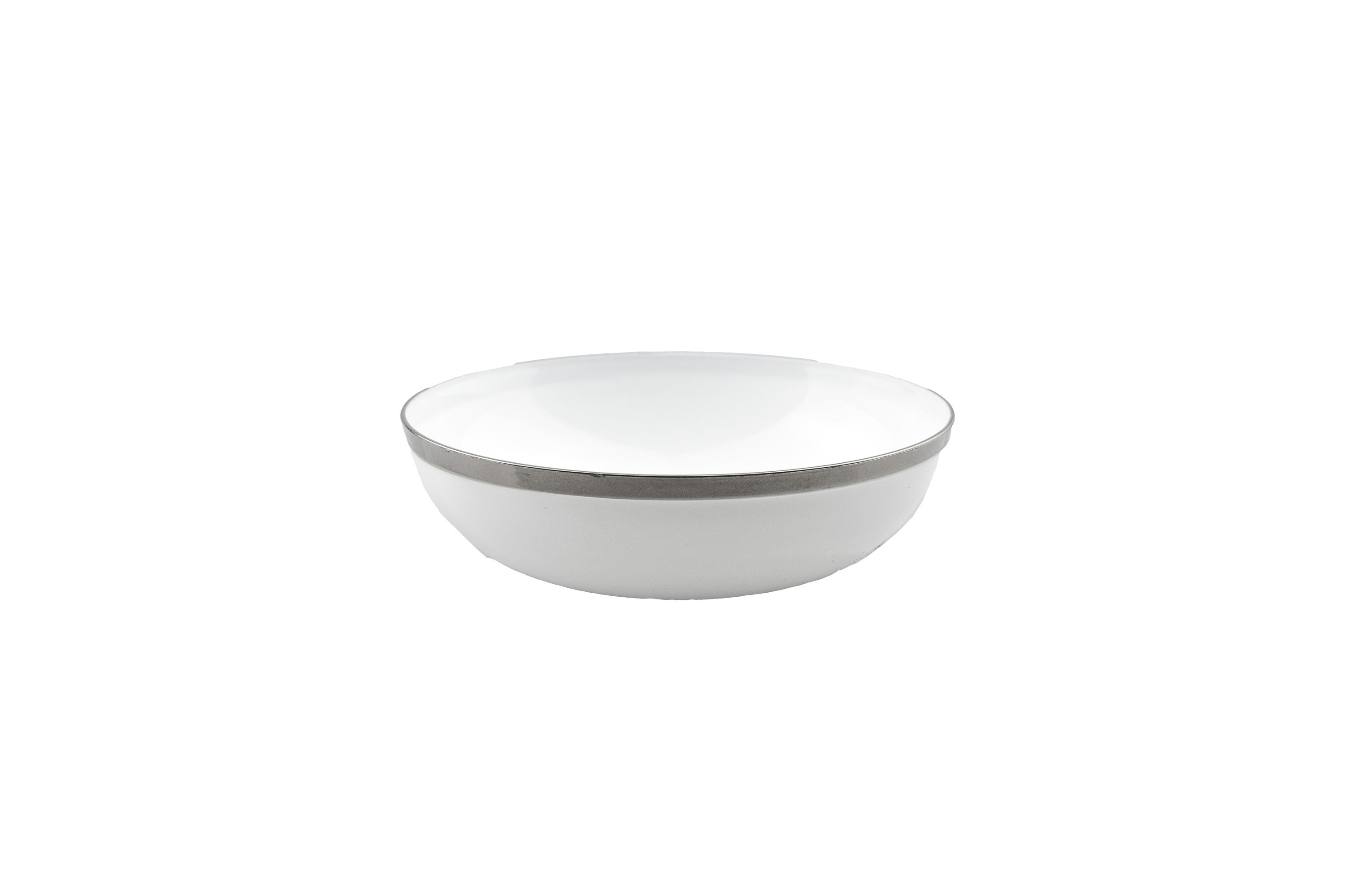 142mm Heavy Duty Salad Bowl With Silver Rim (4)
