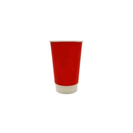 450mL FSC PLA Red Single Wall Paper Cup Pk15