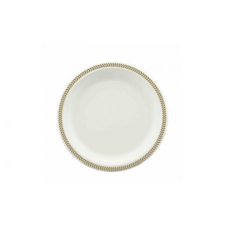 180mm Plate Sugar Cane Printed Rim Gold Leaf