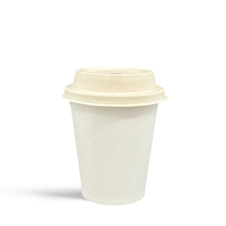 PLA FSC Single Wall Coffee cups 350mL with Sugar Cane lids
