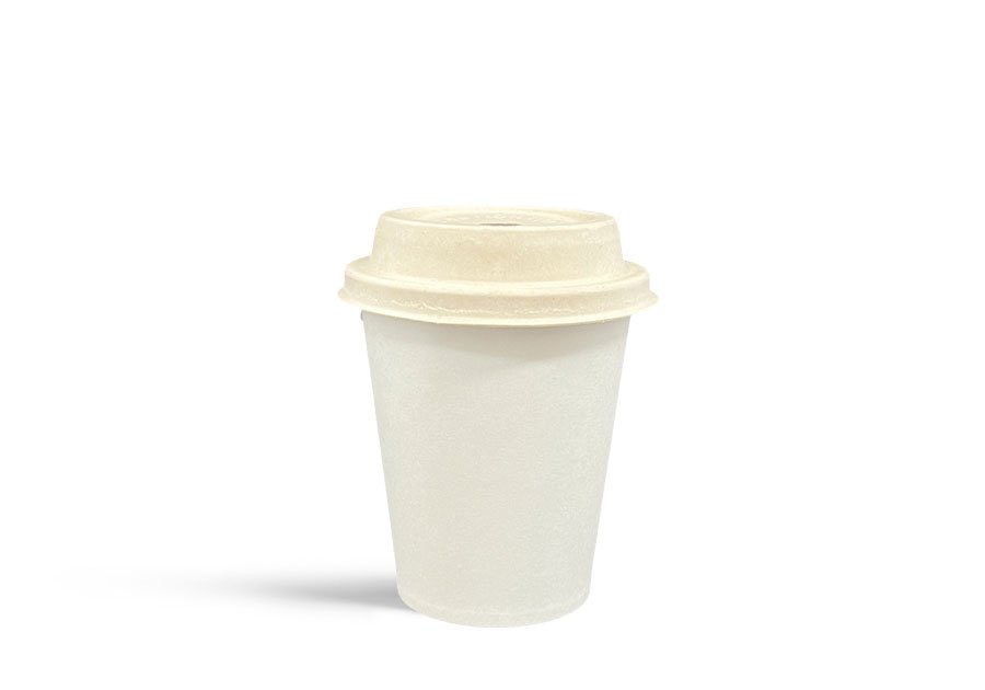 PLA FSC Single Wall Coffee cups 350mL with Sugar Cane lids