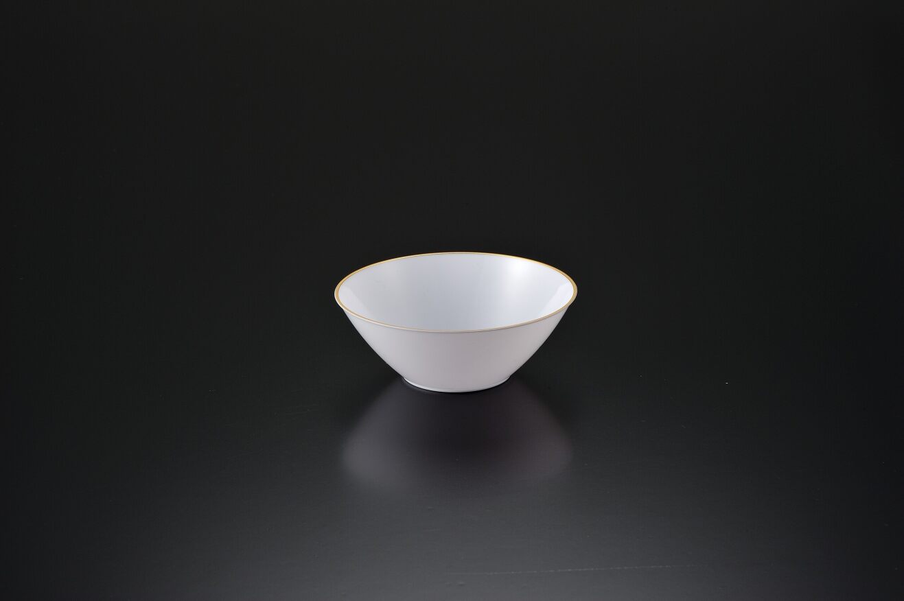 210mm White Salad Bowl with Gold or Silver Rim