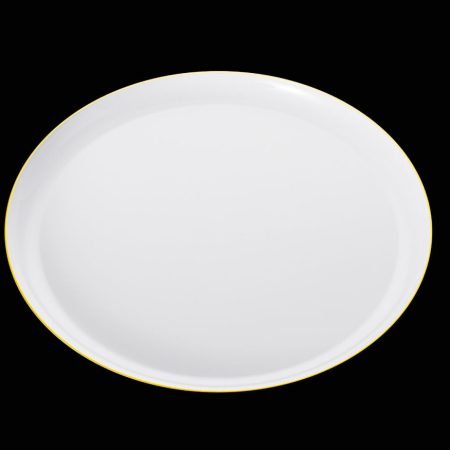 210mm Heavy Duty White Plate with Gold Rim