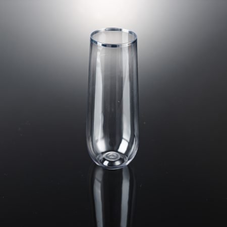 250mL Stemless Champagne Glass with Silver Rim