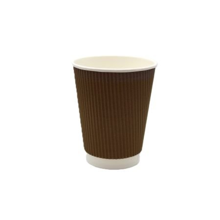 12oz (350mL) FSC Triple Wall Ripple Paper Cup Brown