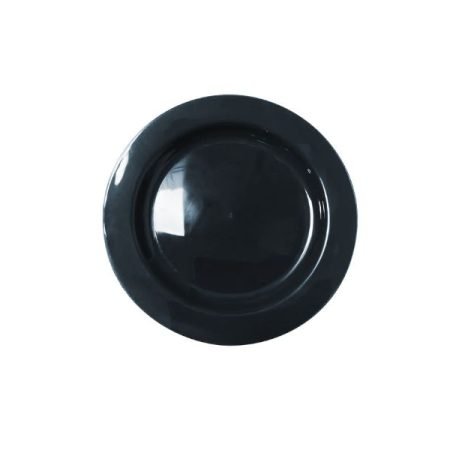 180mm Reusable Snack Plate Black Pk10
