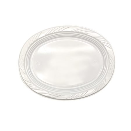 295mm x 230mm Reusable Oval Plate White Pk25