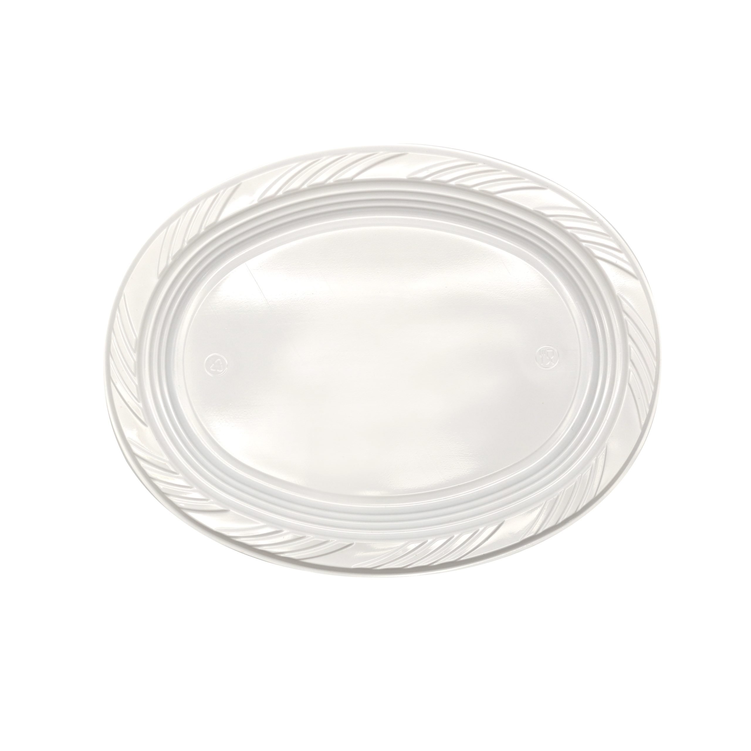 295mm x 230mm Reusable Oval Plate White Pk25