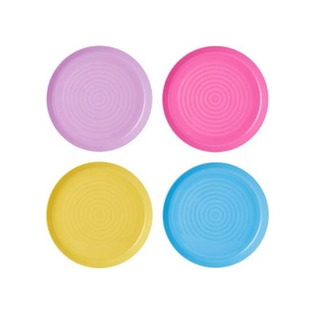 250mm Plastic Plate Coloured Pk4