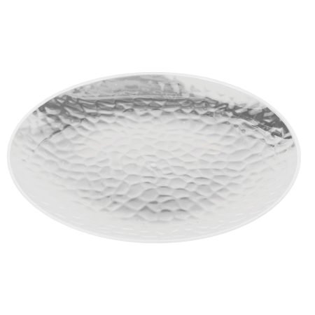 230mm Heavy Duty Clear Dimple Plate with Silver Rim