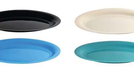 400mm x 275mm Oval Tray Assorted Colours Pk1