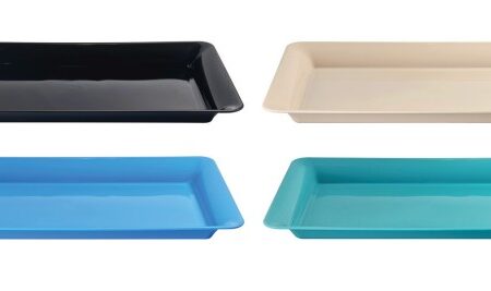 460mm x 285mm Rectangular Tray Assorted Colours Pk1