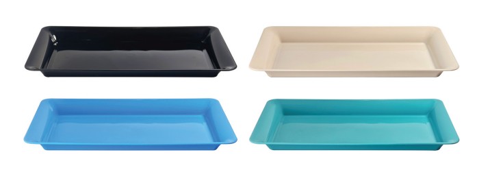 460mm x 285mm Rectangular Tray Assorted Colours Pk1