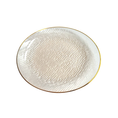 180mm Heavy Duty Gold Plate With Gold Rim Pk10