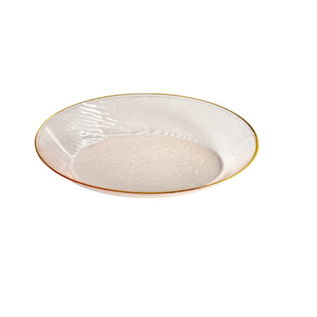 155mm x 98mm x 30mm Heavy Duty Gold Oval Bowl With Gold Rim Pk10