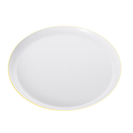 180mm Heavy Duty White Plate With Gold Rim Pk10