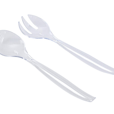 245mm Clear Salad Servers Pk2