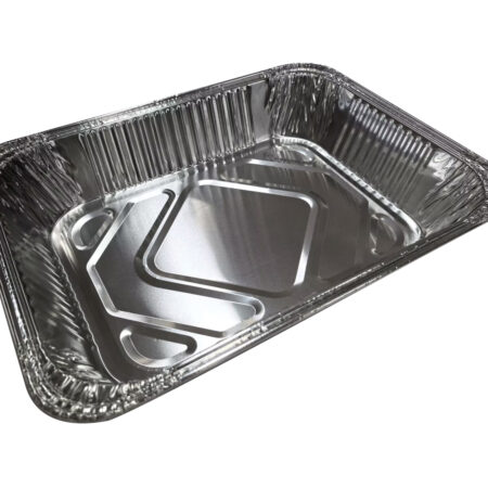 335mm x 245mm x 60mm Rectangular Foil Tray with Plastic Lid Pk3