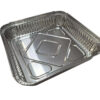 Square Foil Tray with Paper Lid Pk3. The dimensions are 230mm x 230mm x 50mm.