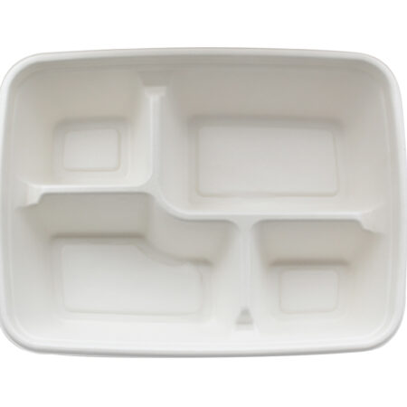 280mm x 220mm Sugar Cane 4-Compartment Plate Pk20