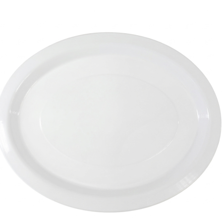 310mm x 245mm Reusable Heavy Duty Oval Plate White Pk25