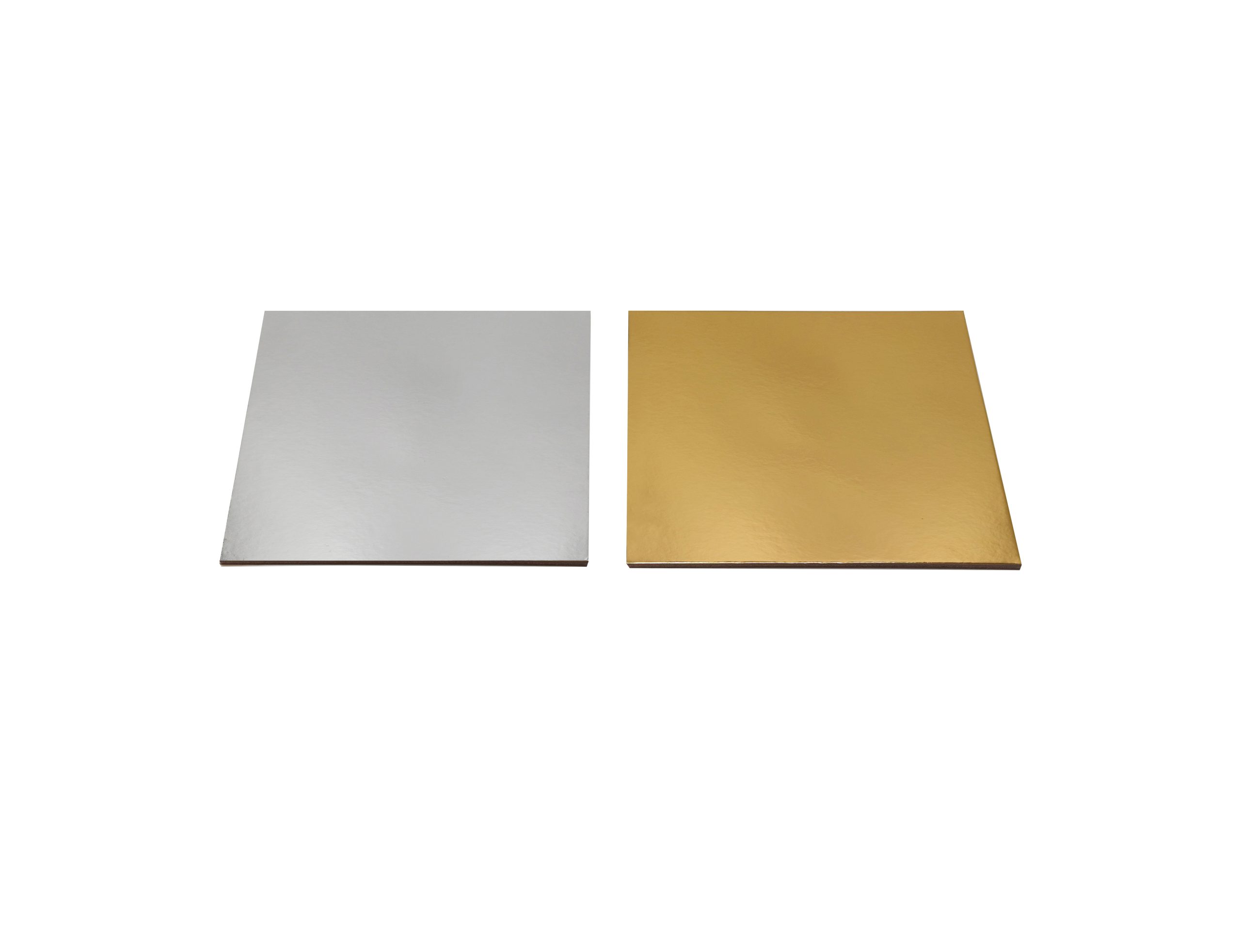 200mm FSC Cake Board Square Gold/Silv Pk3