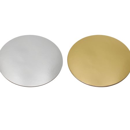 200mm FSC Cake Board Round Gold/Silv Pk3