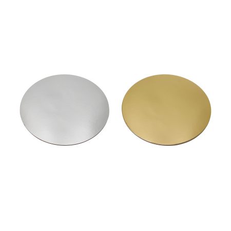 150mm FSC Cake Board Round Gold/Silv Pk4