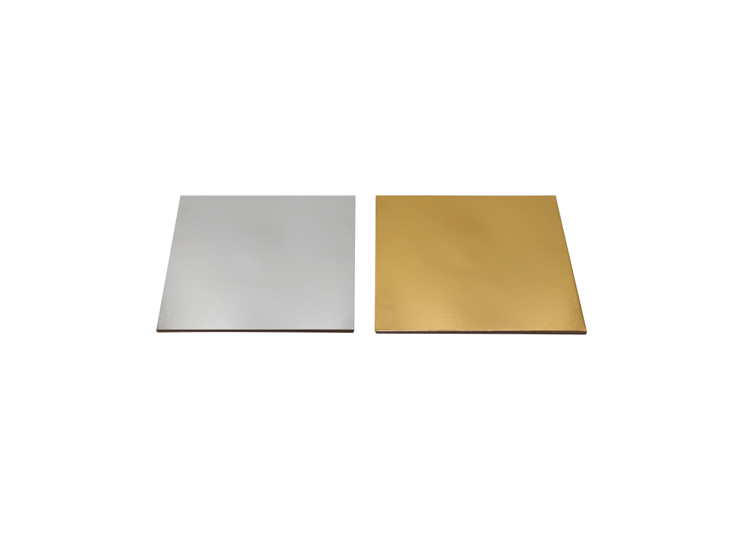 150mm FSC Cake Board Square Gold/Silv Pk4
