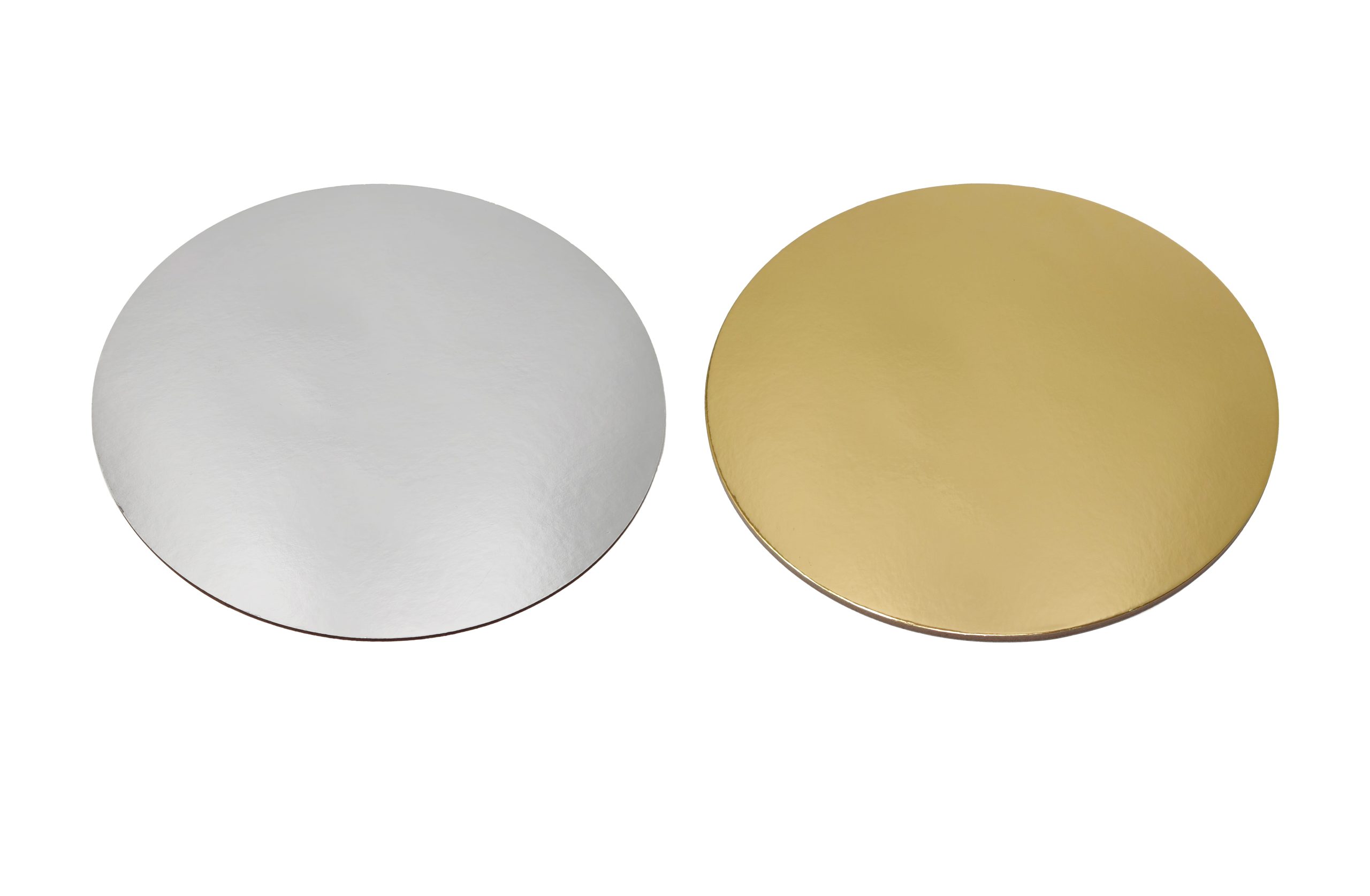 300mm FSC Cake Board Round Gold/Silv Pk2