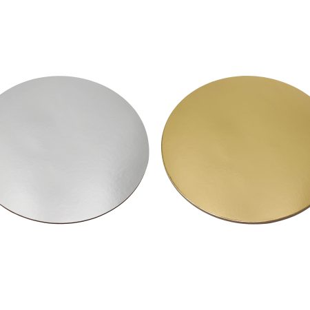 250mm FSC Cake Board Round Gold/Silv Pk3