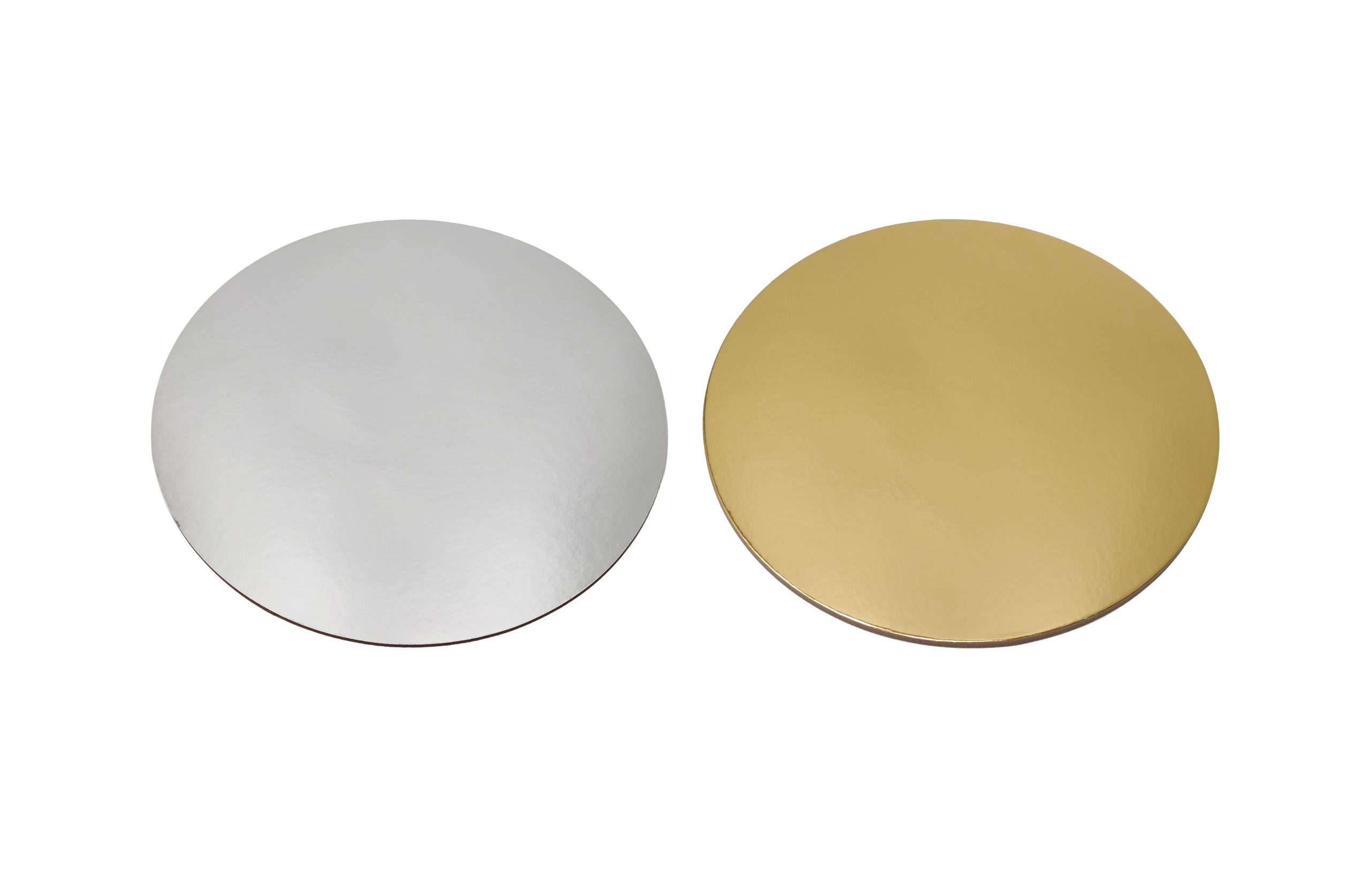 250mm FSC Cake Board Round Gold/Silv Pk3