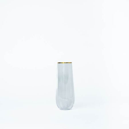 250mL Stemless Champagne Glass Gold Rim Pk1