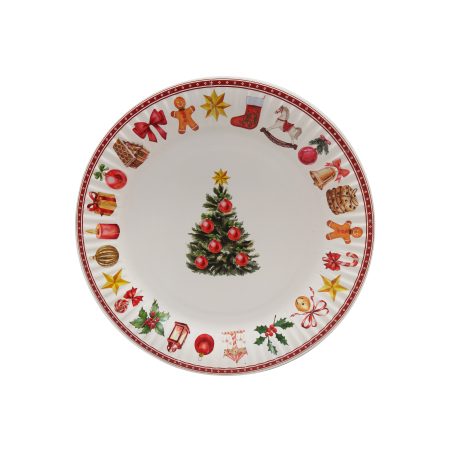 180mm FSC Snack Plate Xmas Red Pk10