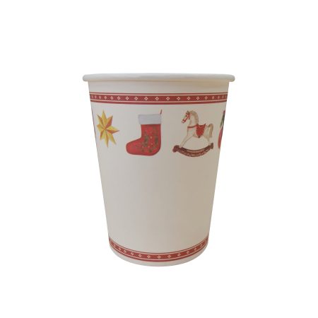 250mL FSC Aqueous Cup Xmas Red Pk10
