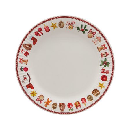230mm FSC Dinner Plate Xmas Red Pk10
